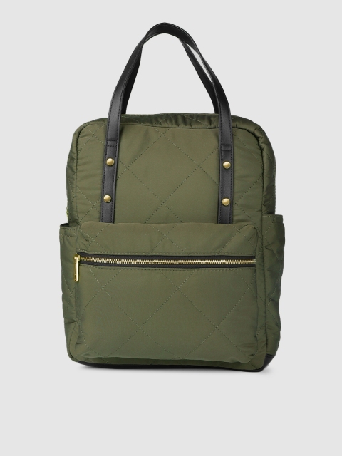 

Accessorize Women Olive Green Quilted Backpack cum Handbag