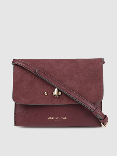 

Accessorize Burgundy Solid Sling Bag