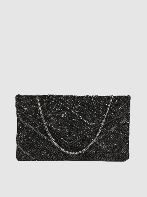 

Accessorize Black Embellished Envelope Clutch