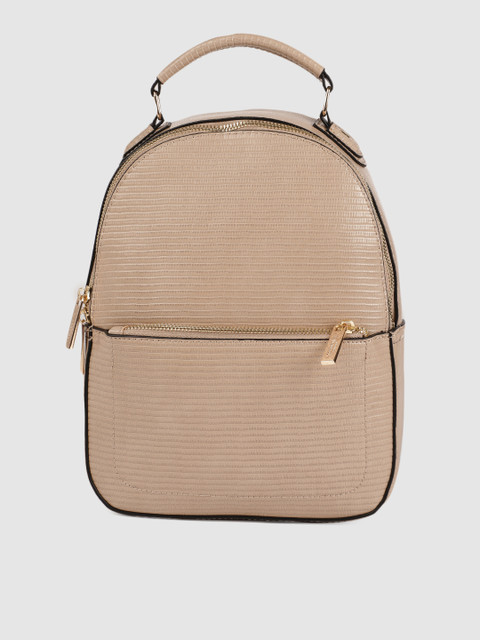 

Accessorize Women Beige Textured Backpack