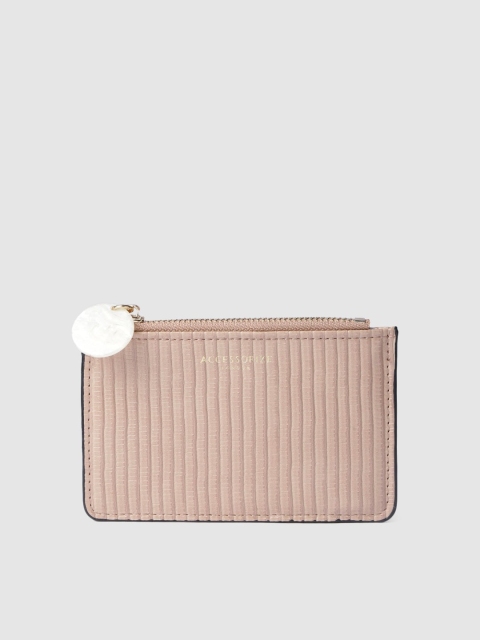 

Accessorize Women Pink Textured Card Holder