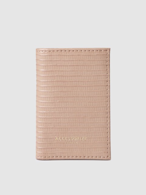 

Accessorize Women Pink Textured Card Holder