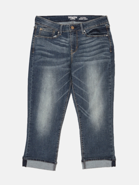 

Denizen From Levis Women Blue Modern Skinny Fit Mid-Rise Clean Look Stretchable Crop Jeans