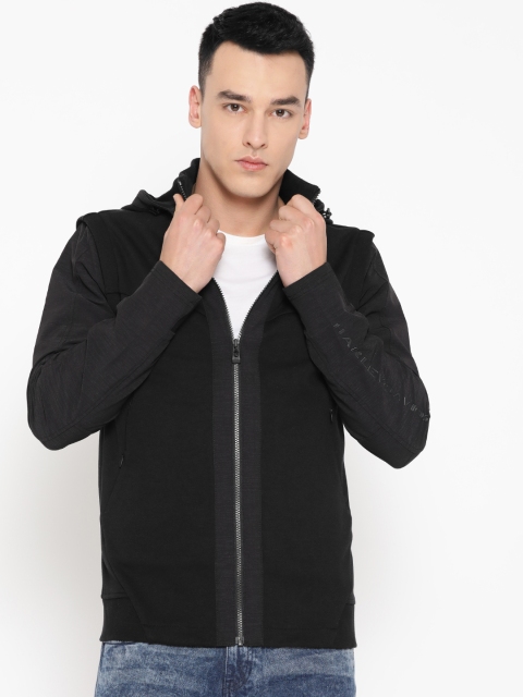 

Harley-Davidson Men Black Solid Sweatshirt with Detachable Hood & Sleeves