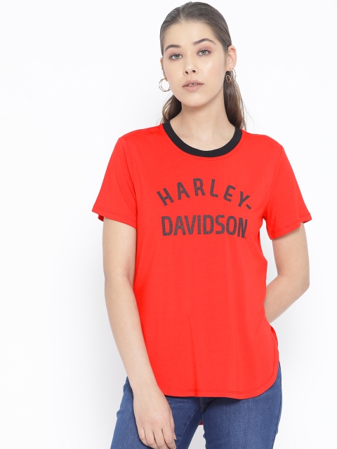 

Harley-Davidson Women Red Printed Top