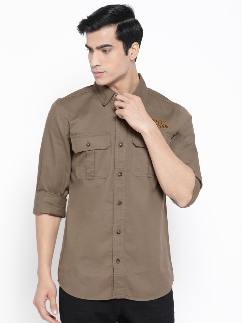 

Harley-Davidson Men Brown Solid Casual Shirt