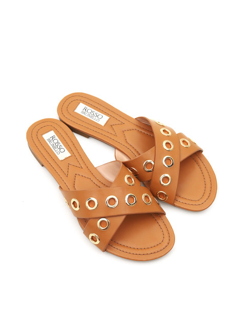 

ROSSO BRUNELLO Women Tan Brown Solid Open Toe Flats