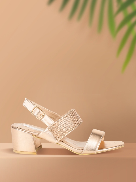 

ELLE Women Muted Gold-Toned Embellished Heels