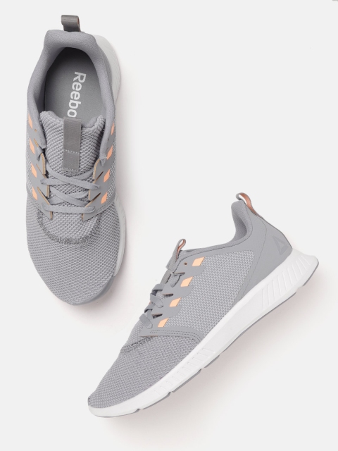 

Reebok Women Grey Woven Design Fusium Lite Running Shoes