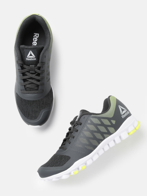 

Reebok Men Charcoal Grey & Green Realflex Advanced LP Training Shoes
