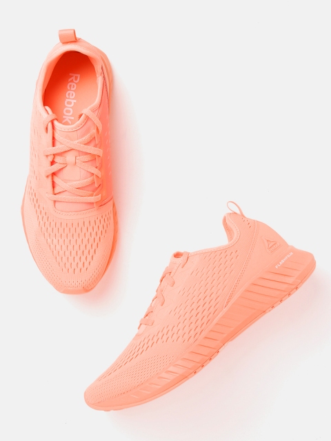 

Reebok Women Coral Orange Woven Design Flashfilm Running Shoes