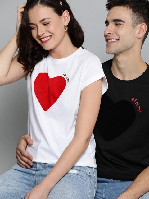 

Mast & Harbour Men Twin Collection Black Solid Round Neck T-shirt