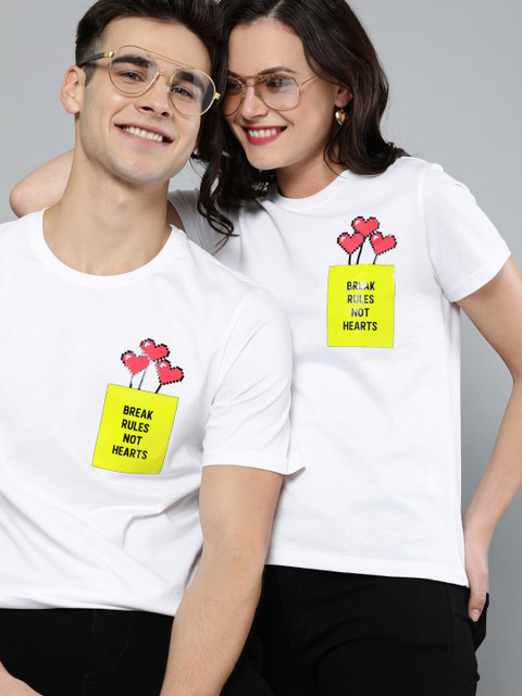 

Mast & Harbour Women Twin Collection White Printed Round Neck T-shirt