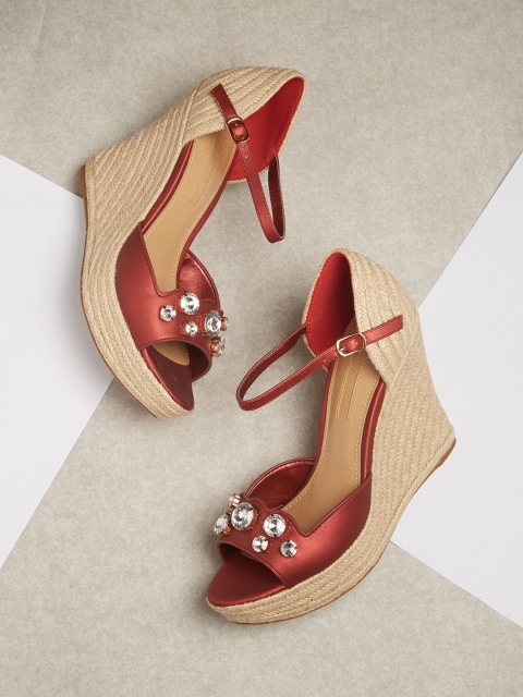 

CHARLES & KEITH Women Red Solid Heels