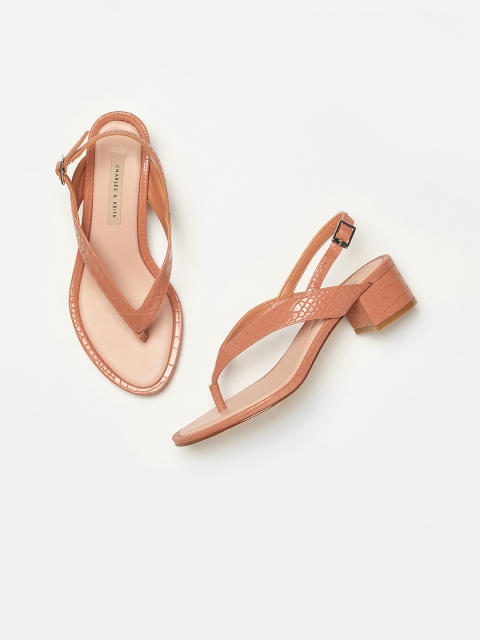 

CHARLES & KEITH Women Beige & Assorted Textured Heels