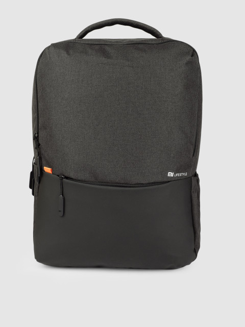 

Mi Unisex Charcoal & Black Solid Backpack