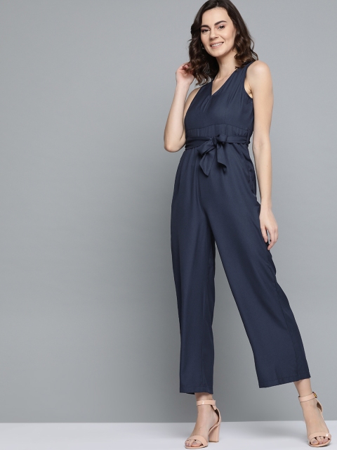 

Mast & Harbour Women Navy Blue Solid Basic Jumpsuit
