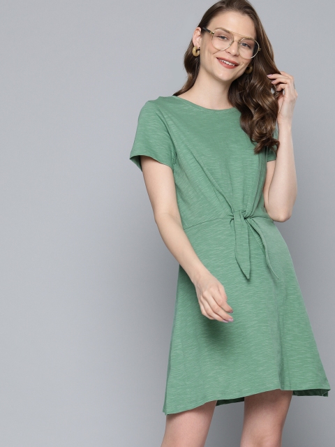 

Mast & Harbour Women Green Solid A-Line Dress