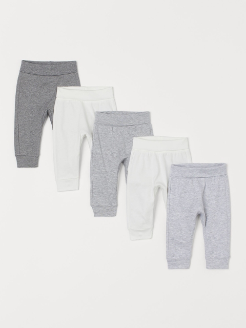 

H&M Kids 5-Pack Cotton Sustainable Trousers, Grey