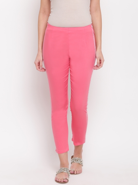 

Rangriti Women Pink Regular Fit Solid Trousers