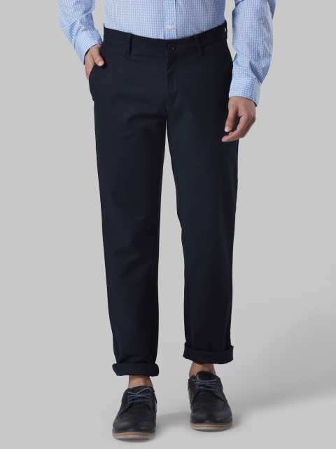 

Raymond Men Navy Blue Slim Fit Solid Regular Trousers