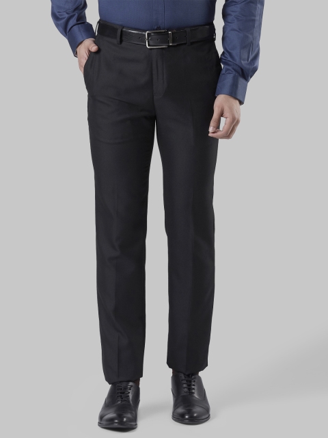 

Raymond Men Black Slim Fit Solid Formal Trousers