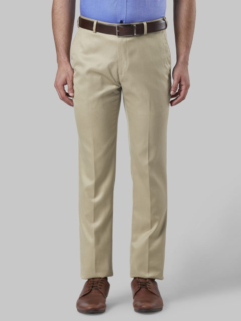 

Raymond Men Beige Slim Fit Solid Formal Trousers