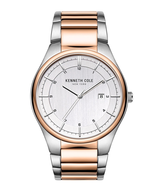 

Kenneth Cole Men White Analogue Watch KC51015003MN, Silver