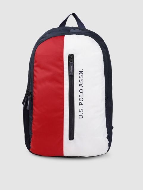

U.S. Polo Assn. Unisex Blue & White Colourblocked Backpack