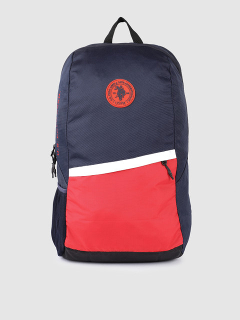 

U.S. Polo Assn. Unisex Blue & Red Colourblocked Backpack