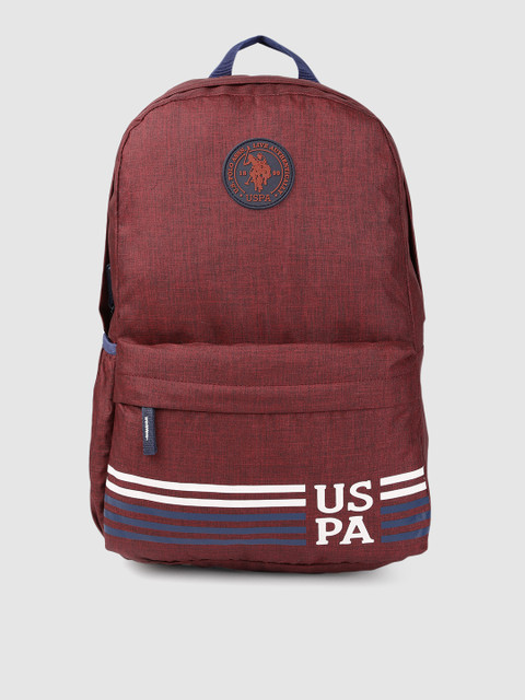 

U.S. Polo Assn. Unisex Maroon Brand Logo Backpack