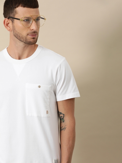 

Mr Bowerbird Men White Solid Round Neck T-shirt