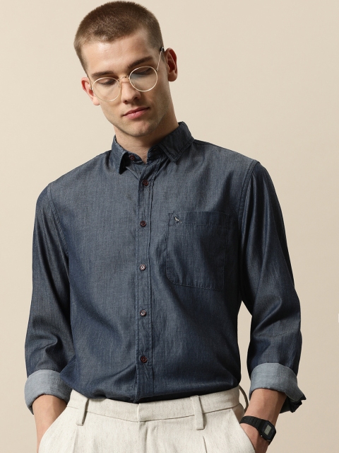 

Mr Bowerbird Men Blue Classic Denim Washed Tailored Fit Solid Casual Shirt