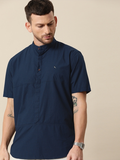 

Mr Bowerbird Men Navy Blue & Beige Farsi Relaxed Fit Printed Casual Shirt