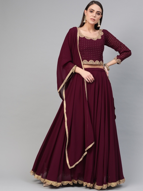 

Chhabra 555 Burgundy Made to Measure Lehenga & Blouse with Dupatta