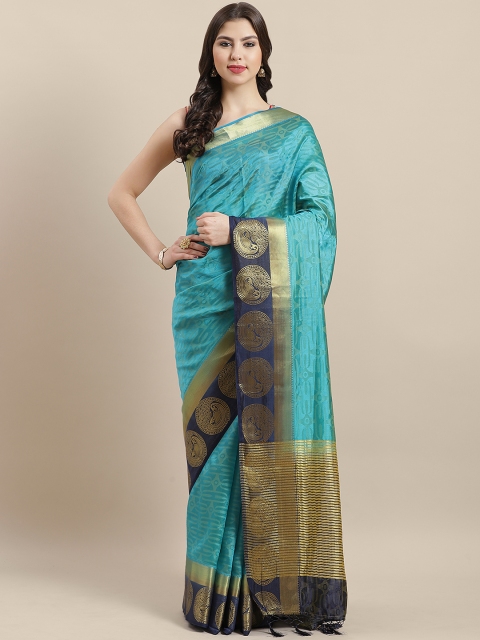 

Chhabra 555 Blue Woven Design Banarasi Saree