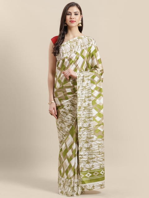 

Chhabra 555 Green & Beige Printed Saree