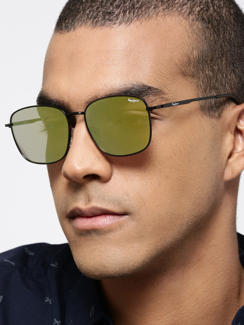 

Pepe Jeans Unisex Square Sunglasses PJ5175C1, Yellow