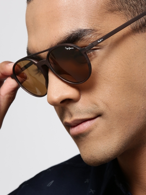 

Pepe Jeans Unisex Oval Sunglasses PJ7370C2, Brown