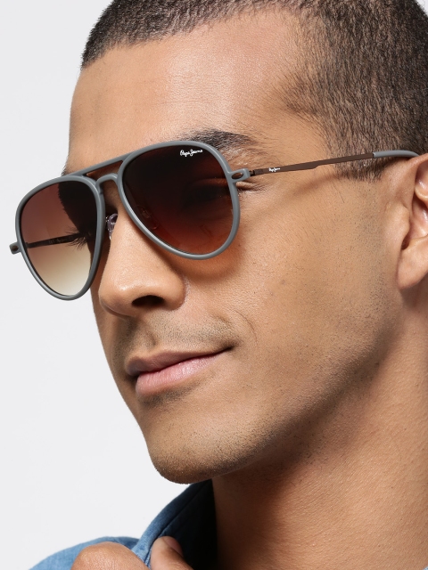 

Pepe Jeans Unisex Aviator Sunglasses PJ7369C2, Yellow