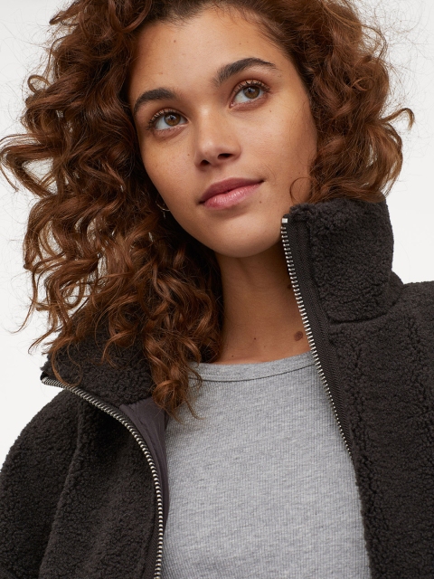 

H&M Women Grey Solid Ribbed Cotton Sustainable T-shirt
