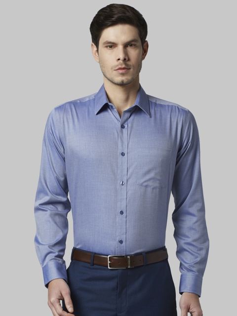 

Park Avenue Men Blue Regular Fit Self Design Formal Shirt