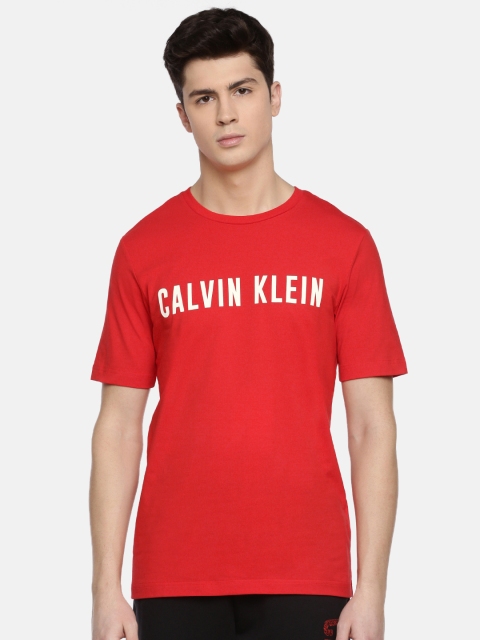 

Calvin Klein Jeans Men Red Printed Round Neck Sports T-shirt