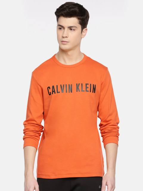 

Calvin Klein Jeans Men Orange Printed Round Neck T-shirt