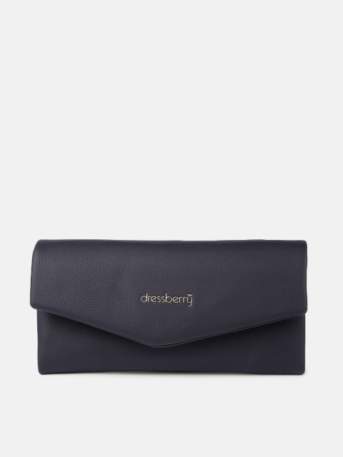 

DressBerry Women Navy Blue Solid Three Fold Wallet