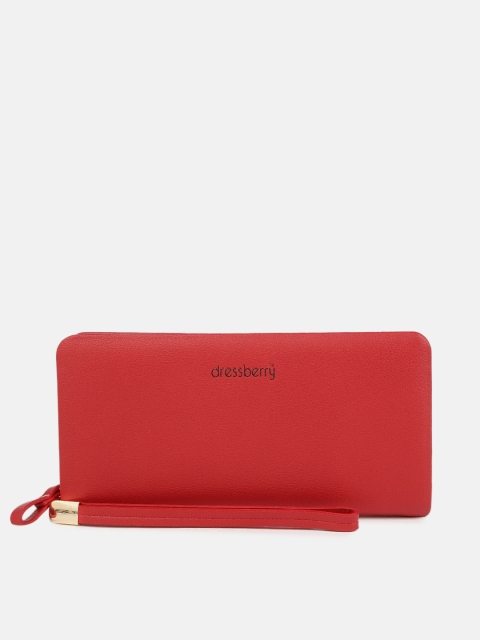 

DressBerry Women Red Solid Zip Around Wallet