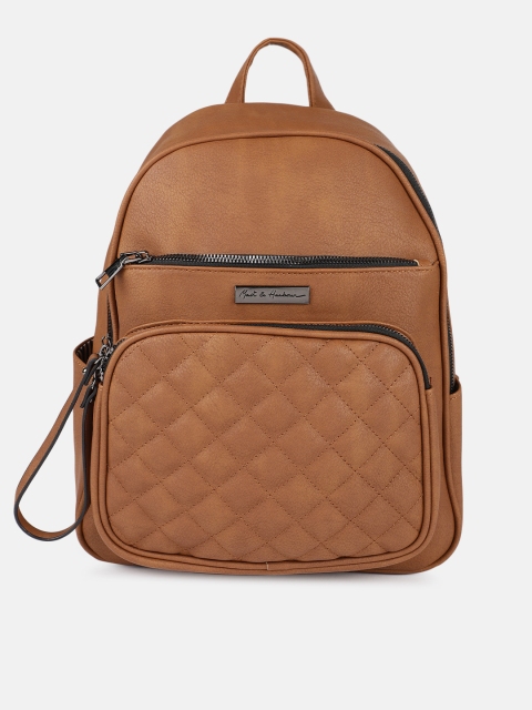 

Mast & Harbour Women Tan Brown Solid Backpack