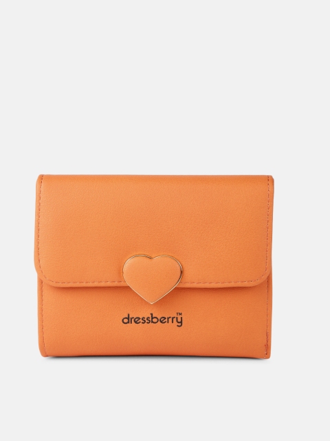

DressBerry Women Orange Solid Three Fold Wallet