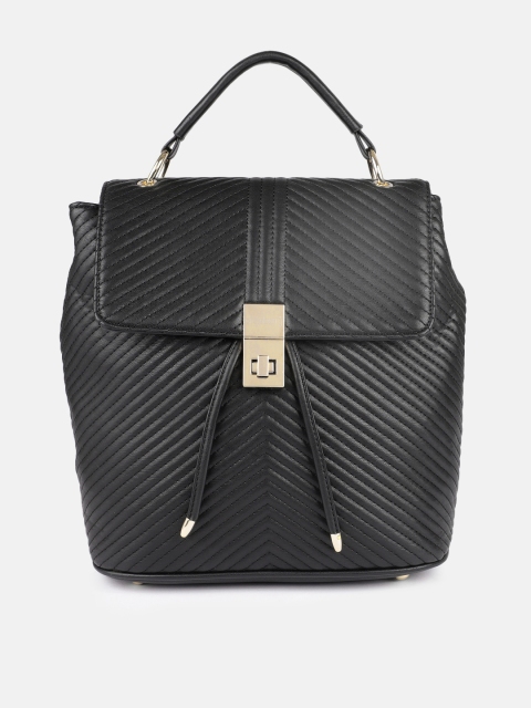 

DressBerry Women Black Textured Backpack