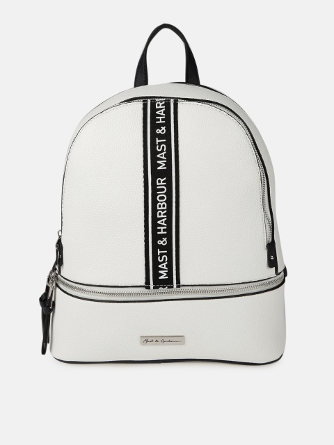 

Mast & Harbour Women White Solid Backpack